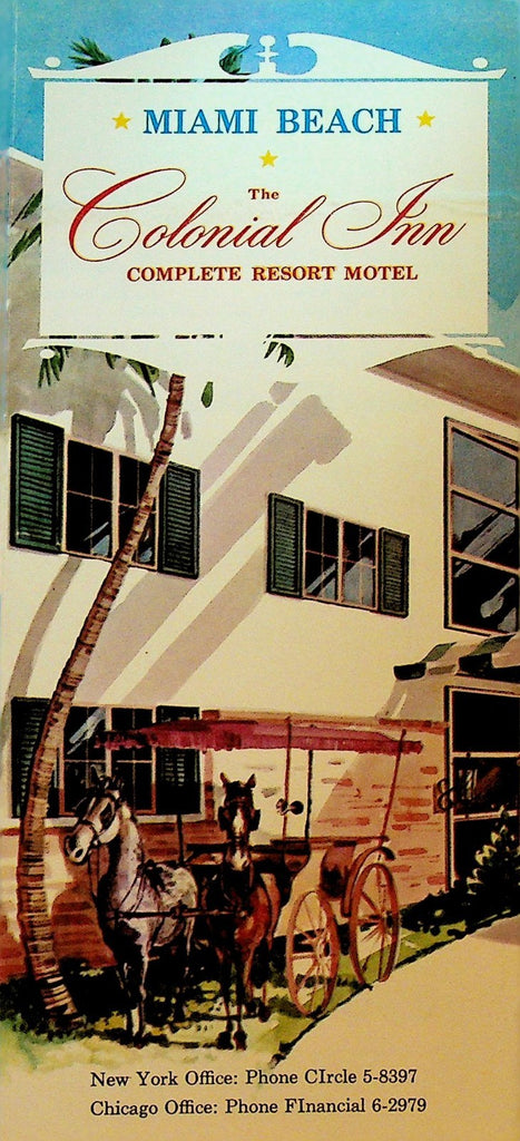 Miami Beach Florida The Colonial Inn Complete Resort Motel Travel Brochure0