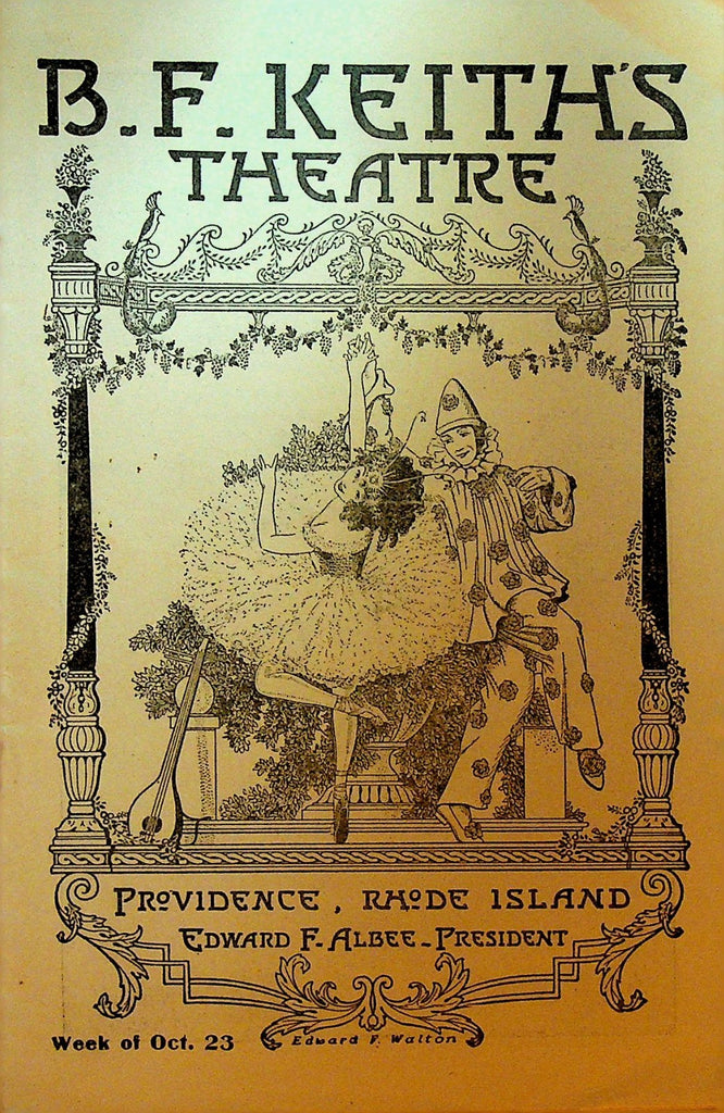 BF Keith Theatre Vaudeville Playbill Providence October 23 1916 Joseph Norcross0