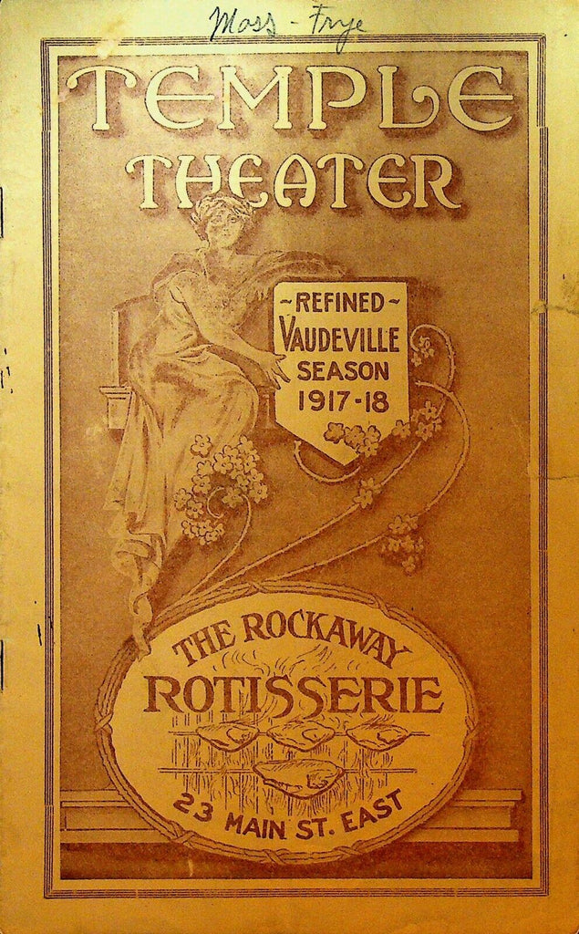 Temple Theater 1917 Vaudeville Program Charles Kenna Lucille Cavanagh