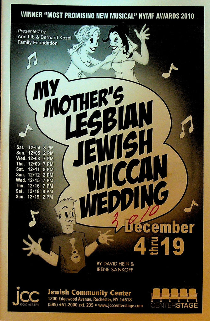 My Mother's Lesbian Jewish Wiccan Wedding Playbill December 2010 David Hein0