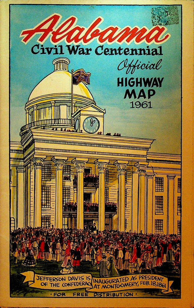 Alabama Civil War Centennial Official Highway Map 19610