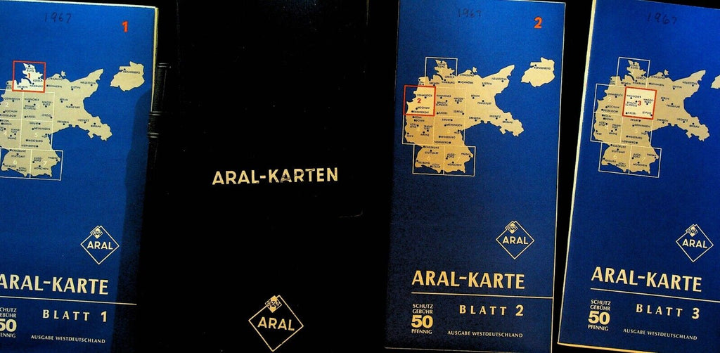 Aral Karten Map Lot of 11 1960s West Germany Netherlands Switzerland Luxembourg