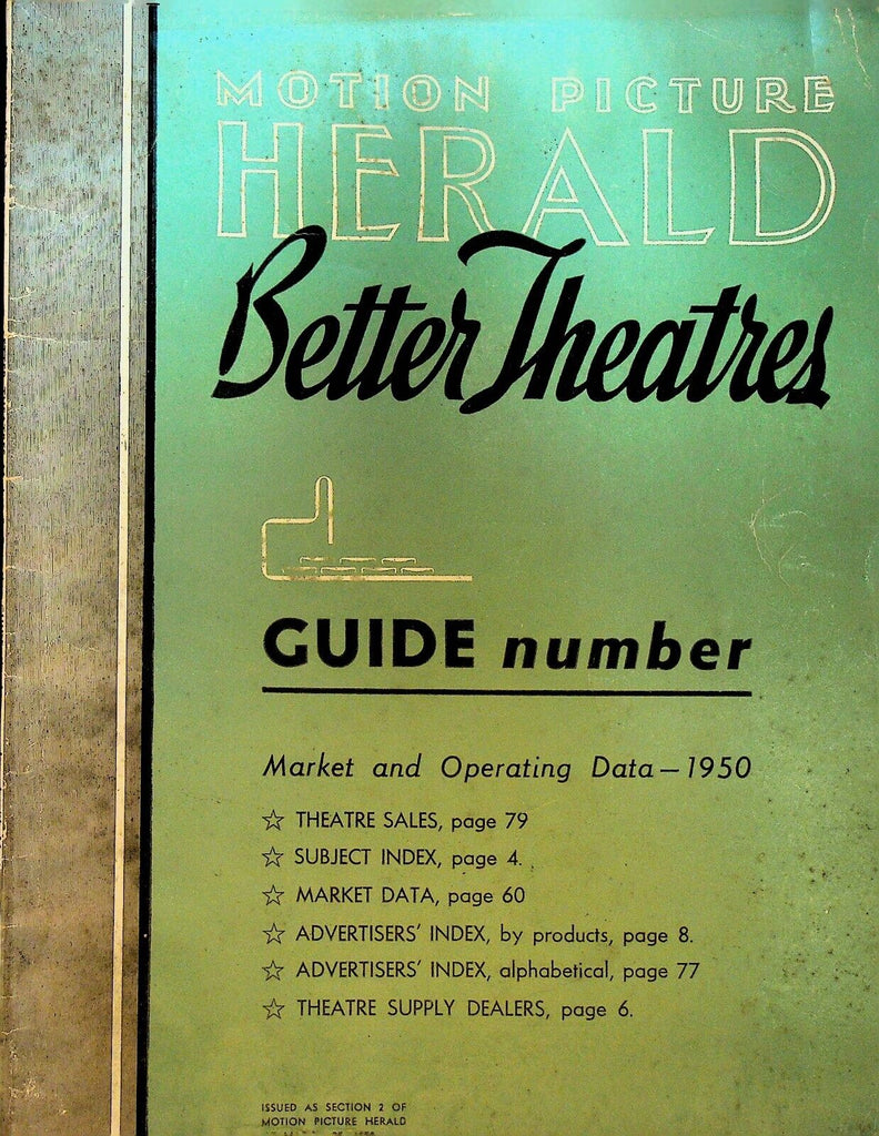 Motion Picture Herald Better Theatres Magazine March 25 1950 Equipment