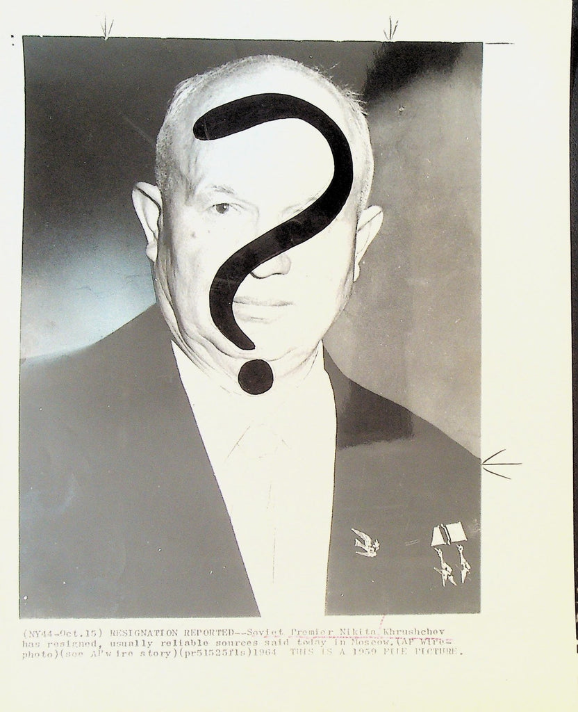 Nikita Khrushchev Wire Photo 1964 Has He Resigned0