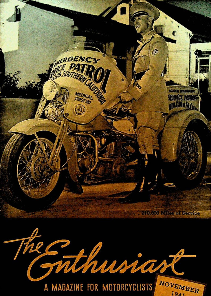 Harley Davidson Enthusiast Magazine November 1941 Tommy Hays Sam Yeager