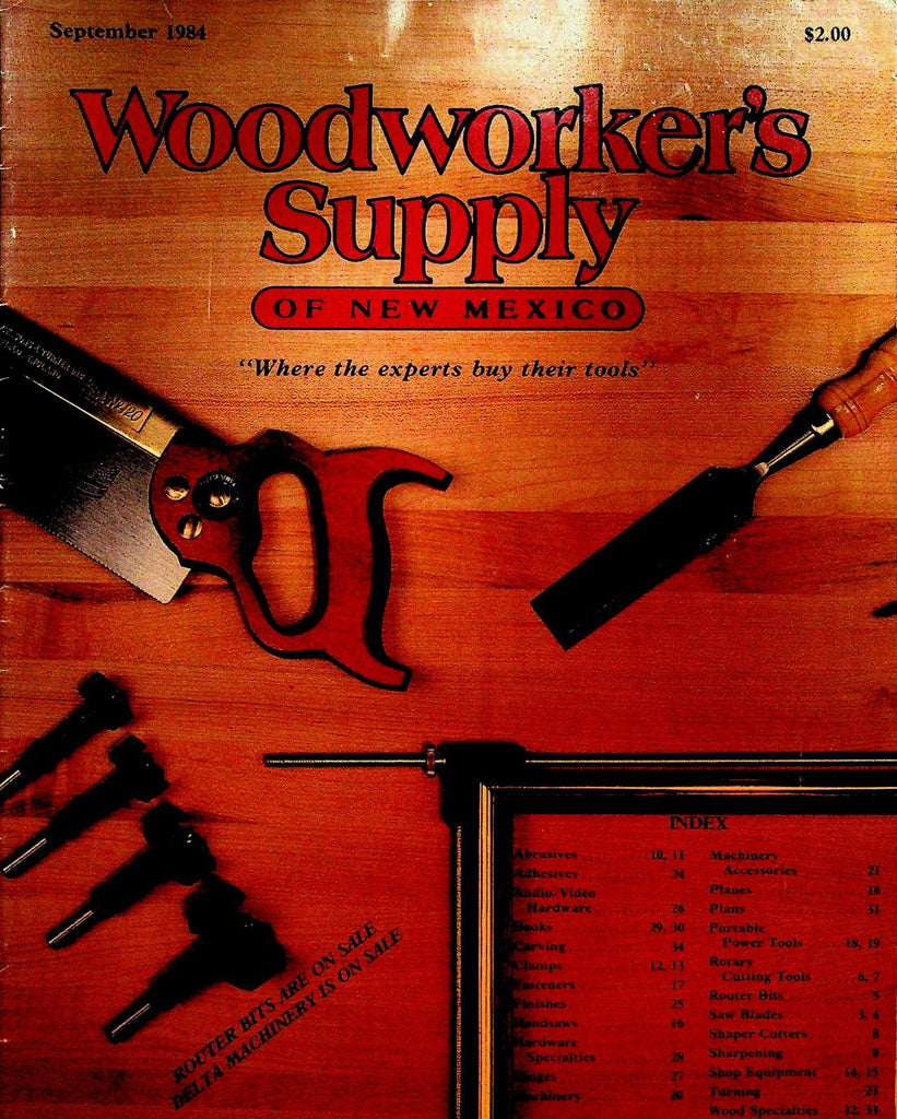 Woodworkers Supply of New Mexico Catalog September 1984 Saws Planes Carving0