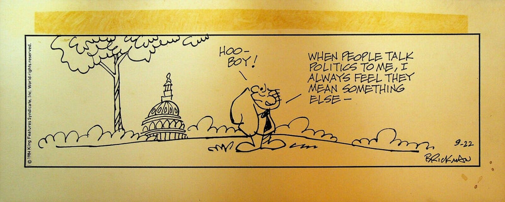 The Small Society Original Comic Strip Art September 22 1984 Politics