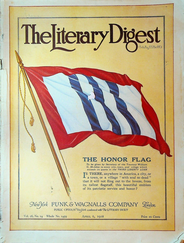 The Literary Digest April 6 1918 The Honor Flag WWI0