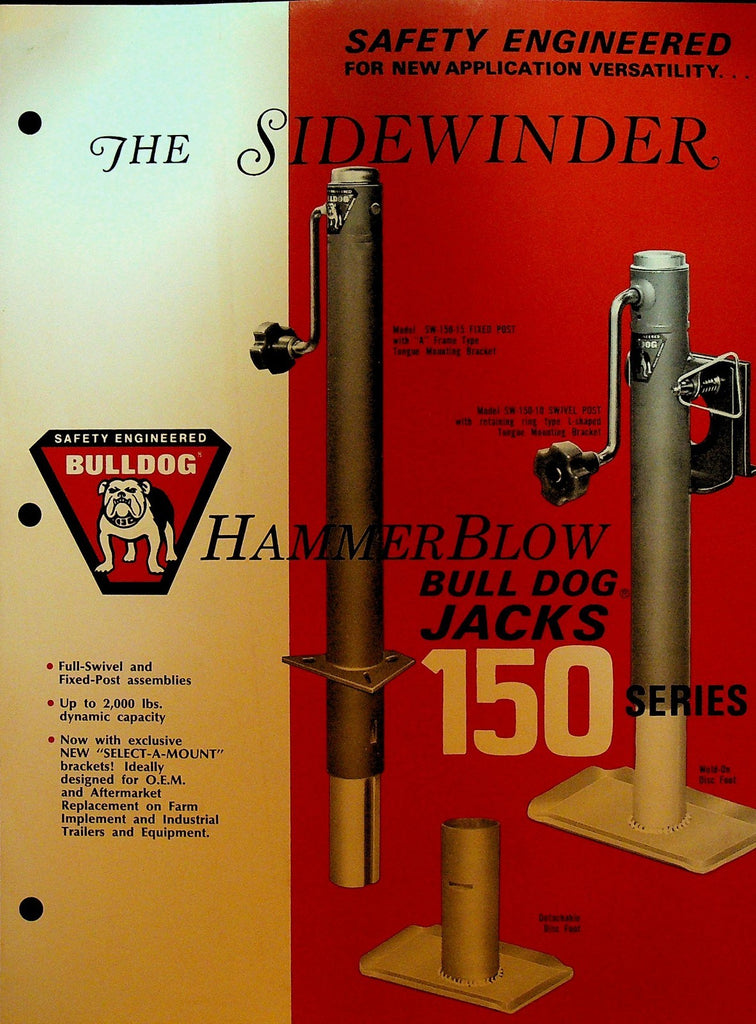 Hammer Blow Bull Dog Jacks 150 Series Brochure 19730