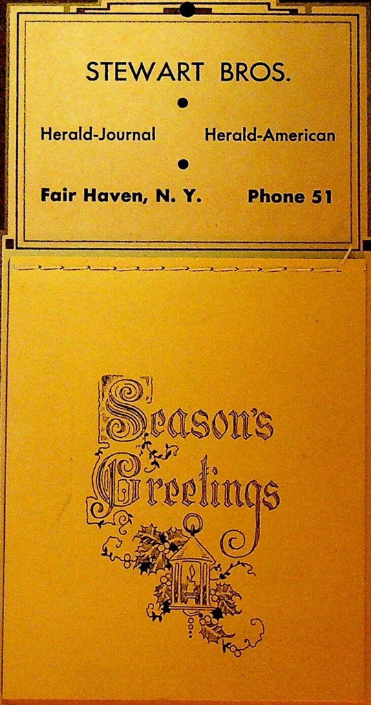 Stewart Bros Calendar Fair Haven NY 1952