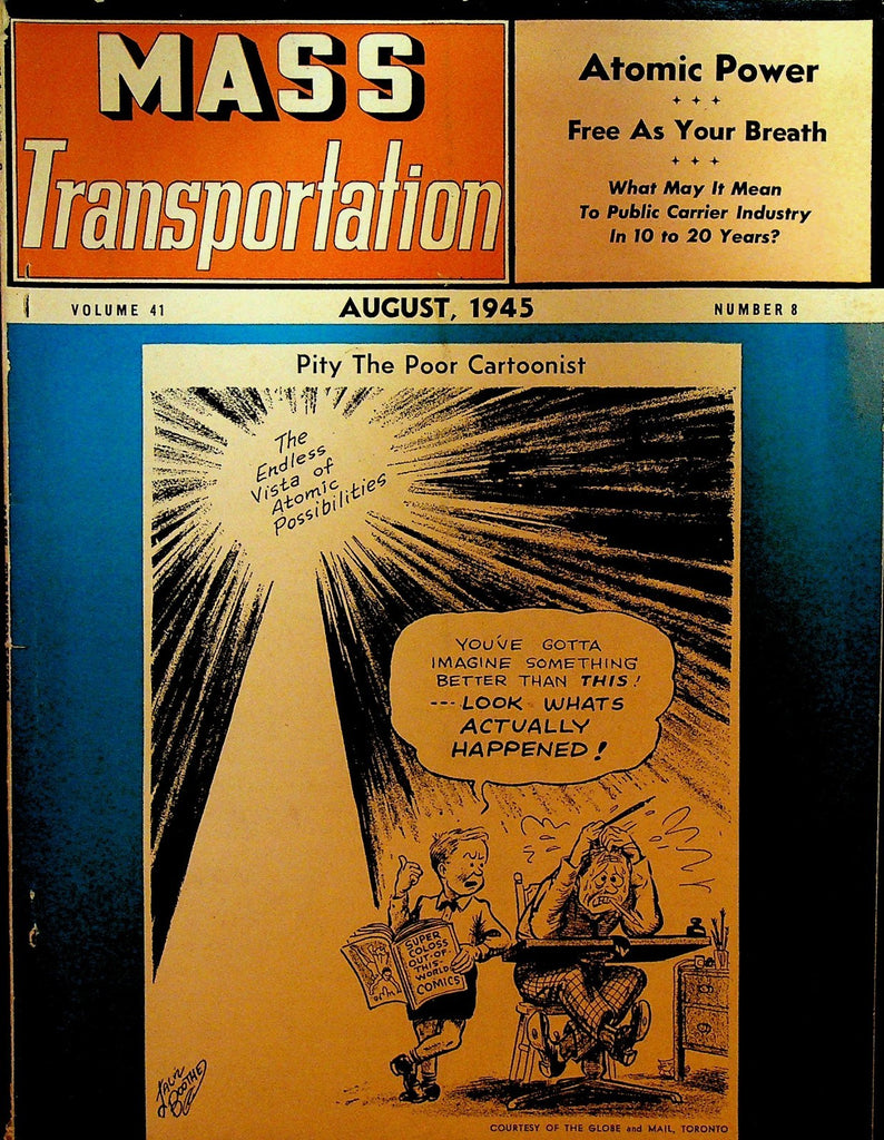 Mass Transportation Magazine August 1945 Atomic Power0