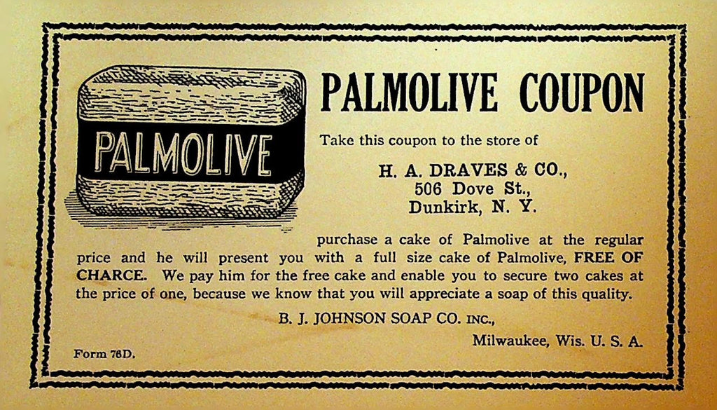 Palmolive Postal Card HA Draves Dunkirk NY0