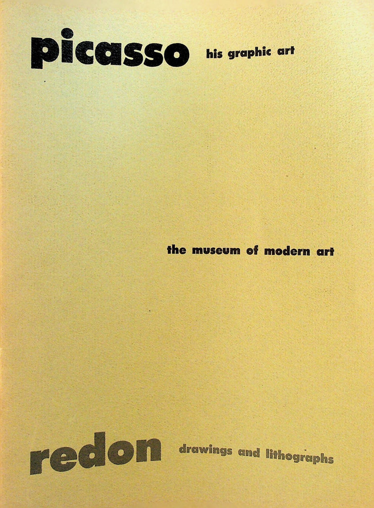 Pablo Picasso Graphic Art Odilon Redon Drawings & Lithographs MOMA Bulletin 19520