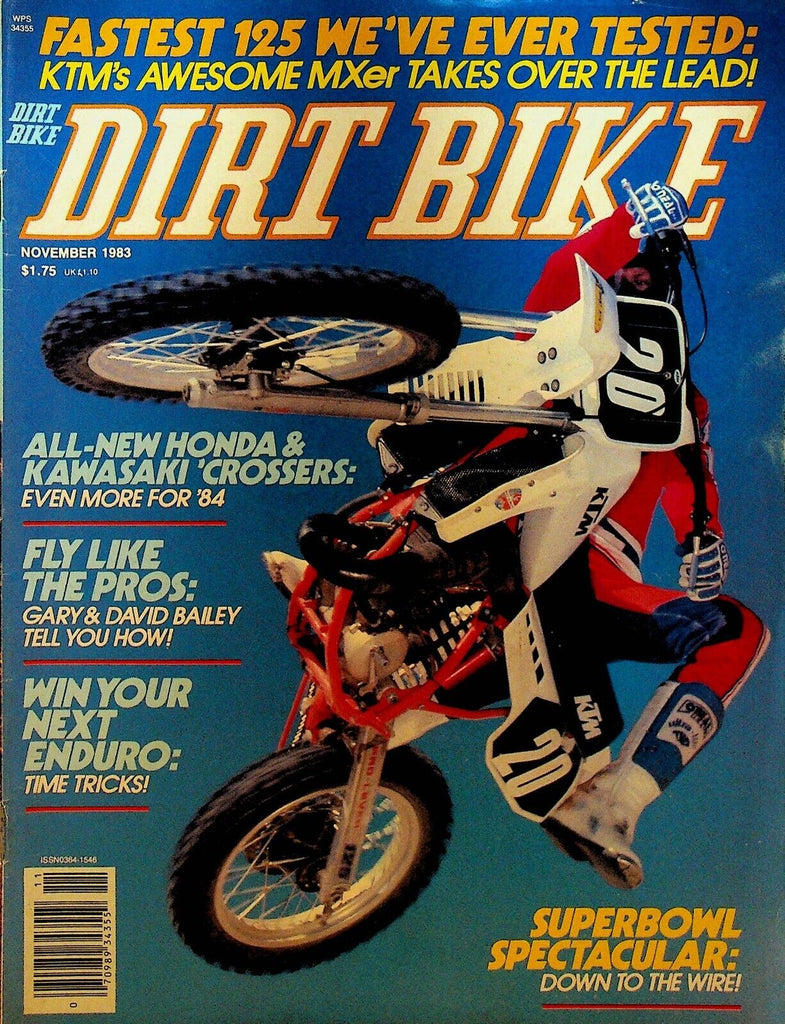 Dirt Bike Magazine November 1983 Gary David Bailey Yamaha Honda Suzuki KTM