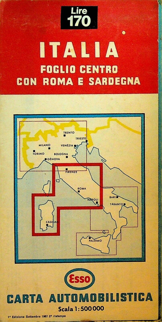 Esso Gas Station Map Italia 1967 Italy