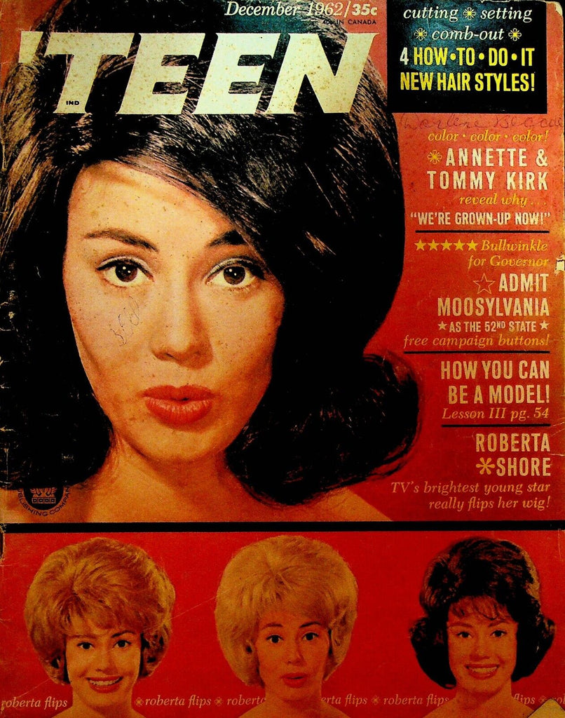 Teen Magazine December 1962 Roberta Shore Annette Funicello Janet Lennon