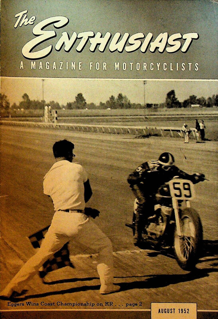 Harley Davidson Enthusiast Magazine Motorcycles August 1952 Kenny Eggers