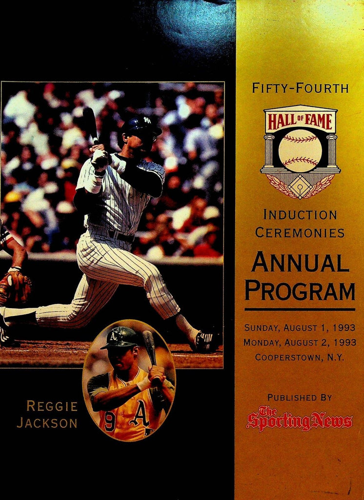 Baseball Hall of Fame Induction Program 1993 Reggie Jackson