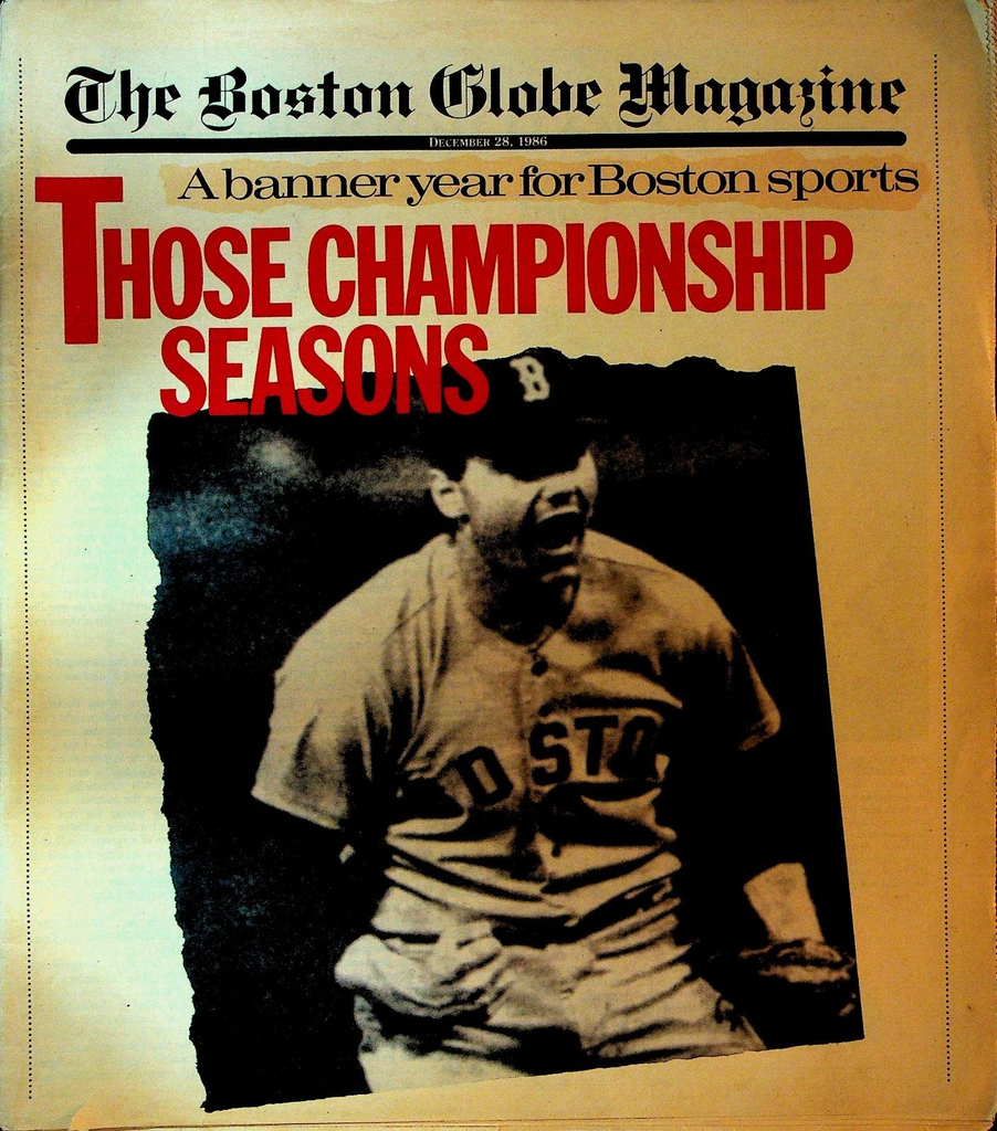 Boston Globe Magazine December 28 1986 Celtics Red Sox New England Patriots