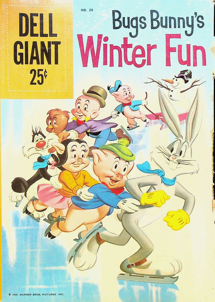 Bugs Bunny Winter Fun Dell Giant 28 1960 Ice Skating 0