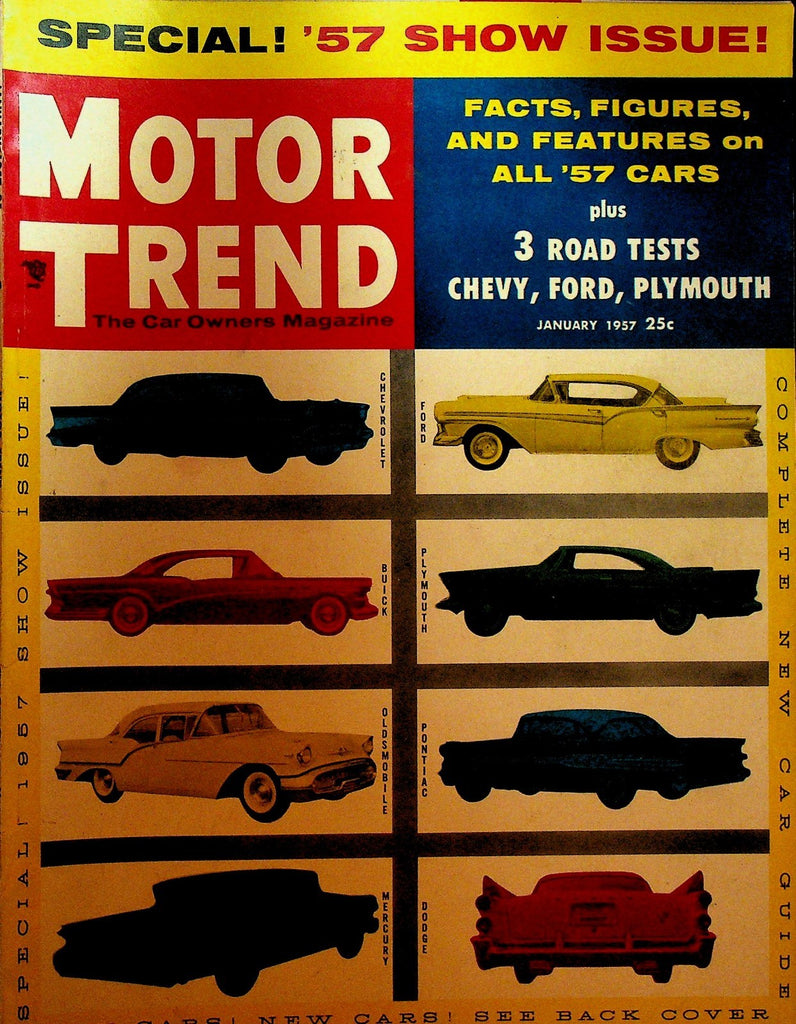 Motor Trend Magazine January 1957 Show Issue Chevy Ford Plymouth Buick Dodge0