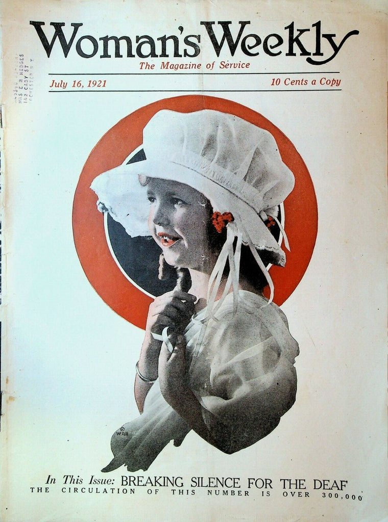 Woman's Weekly Magazine July 16 1921 Helping the Deaf Major Julia Stimson0