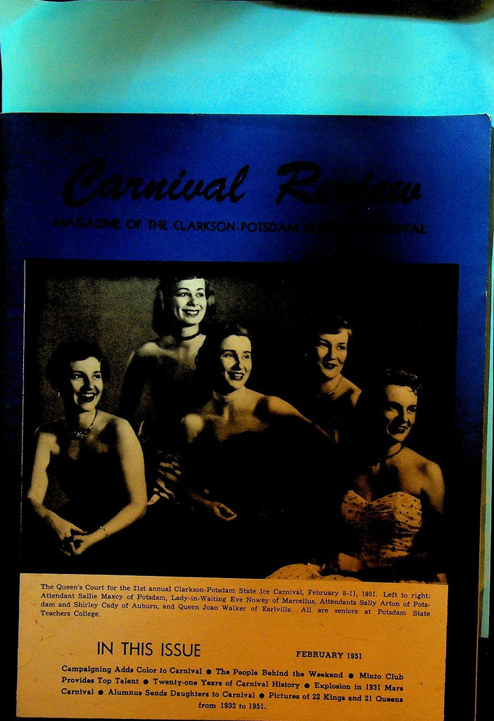Carnival Review February 1951 Clarkson Potsdam State Ice Carnival Magazine0