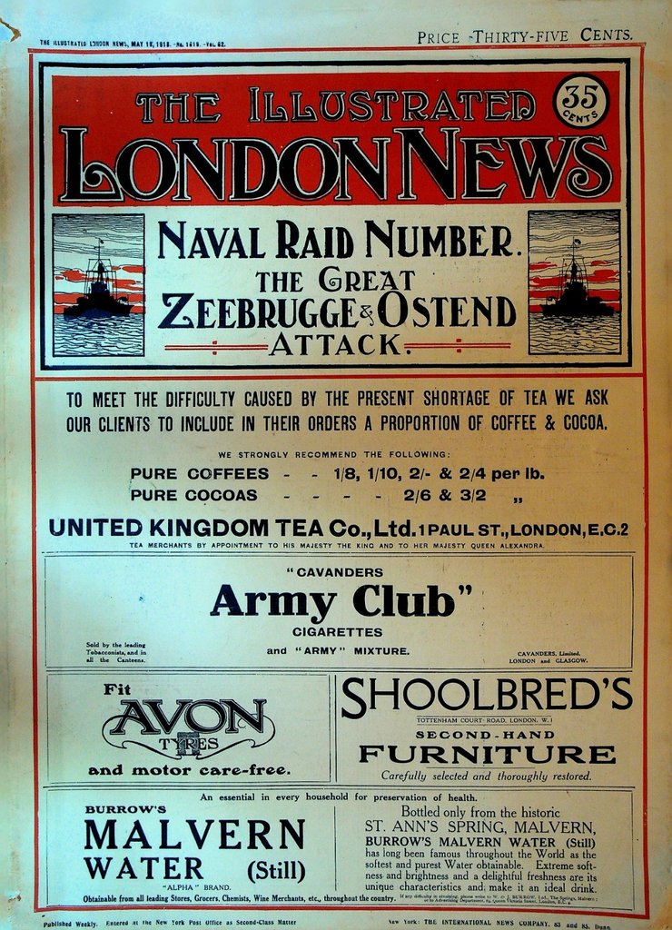 Illustrated London News May 18 1918 WWI Zeebrugge & Ostend Attack0