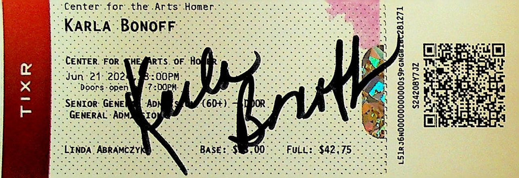Karla Bonoff Signed Concert Ticket June 21 20240