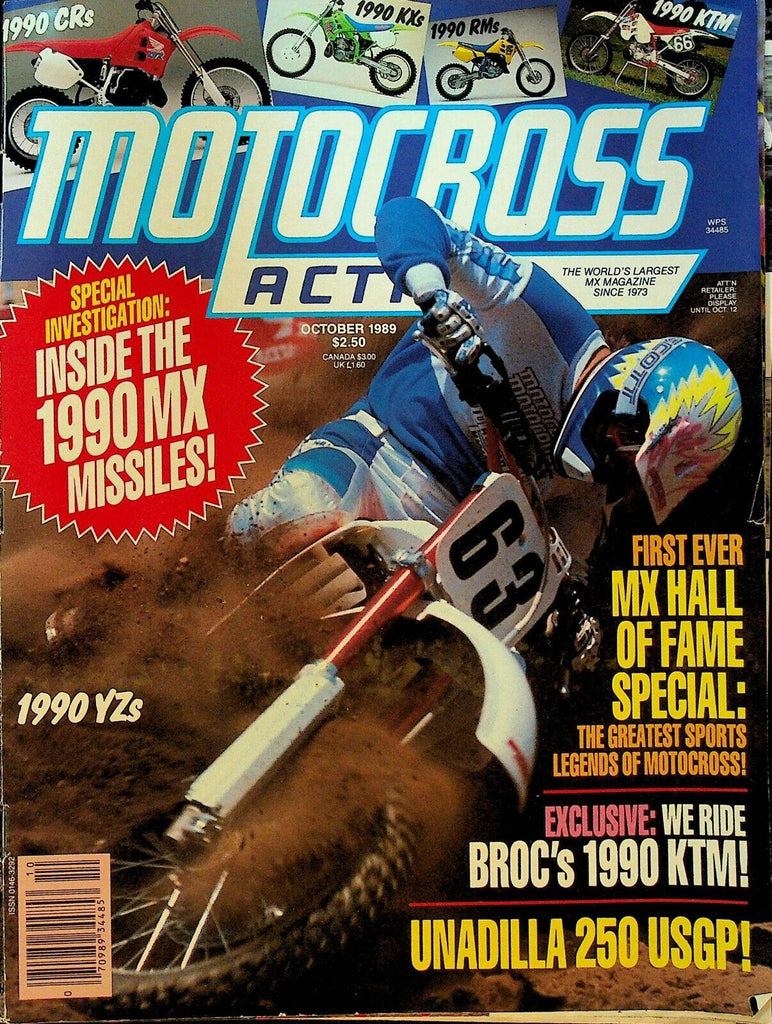 Motocross Action Magazine October 1989 Brad Lackey Marty Smith Roger CeCoster