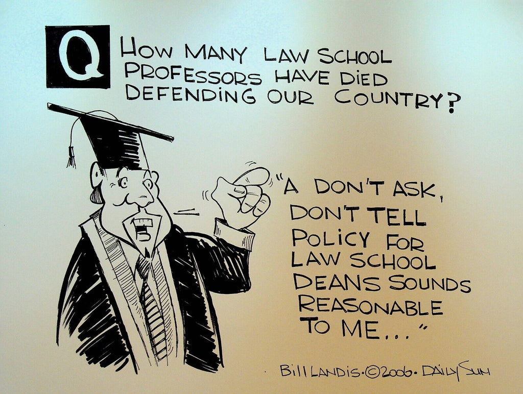 Bill Landis Original Cartoon Art The Villages Daily Sun 2006 Law School Teacher