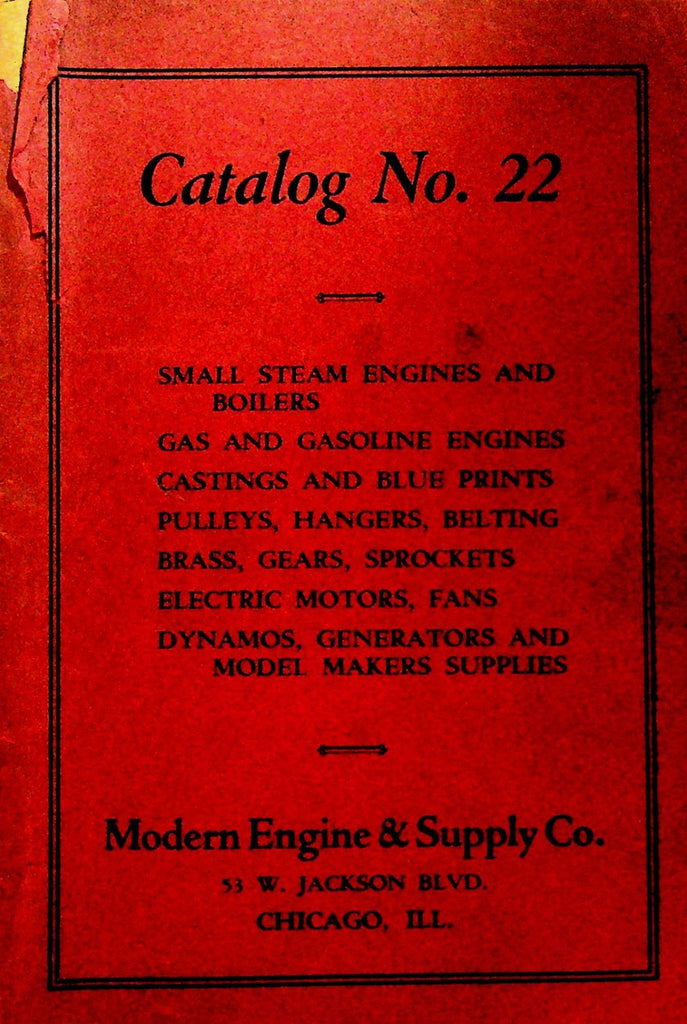 Modern Engine & Supply Catalog 22 Chicago Illinois ca 19200
