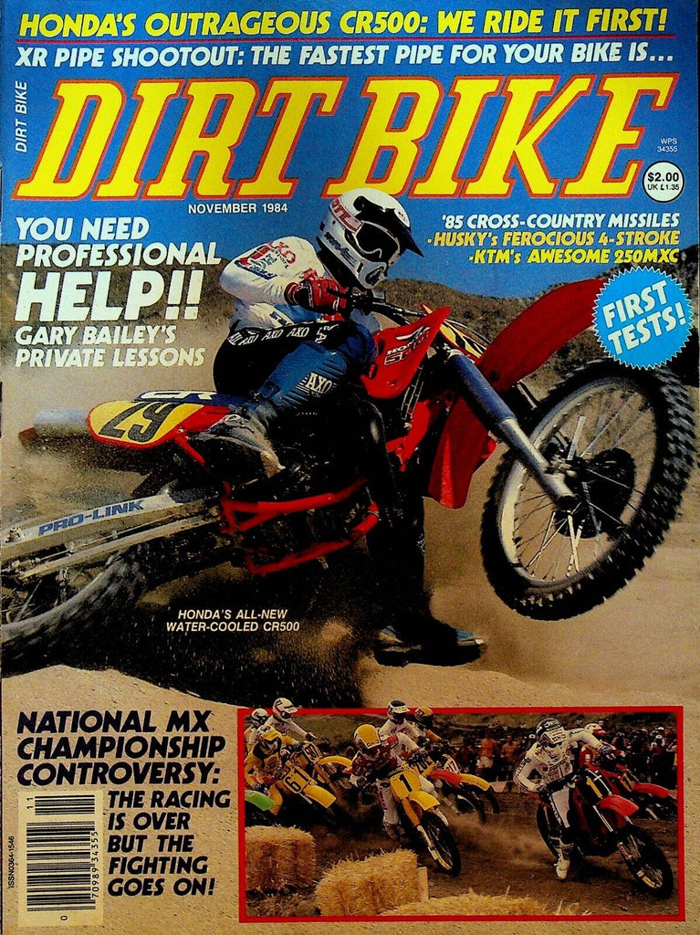 Dirt Bike Magazine November 1984 Geoff Ballard Kenny Clark Honda KTM Husqvarna