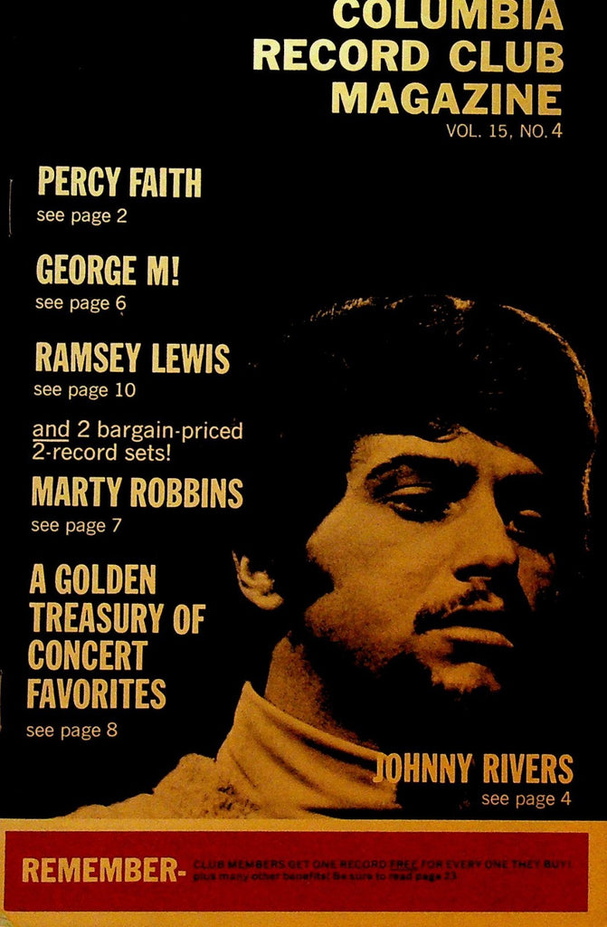 Columbia House Record Club Magazine 1968 Vol 15 #4 Johnny Rivers Percy Faith0