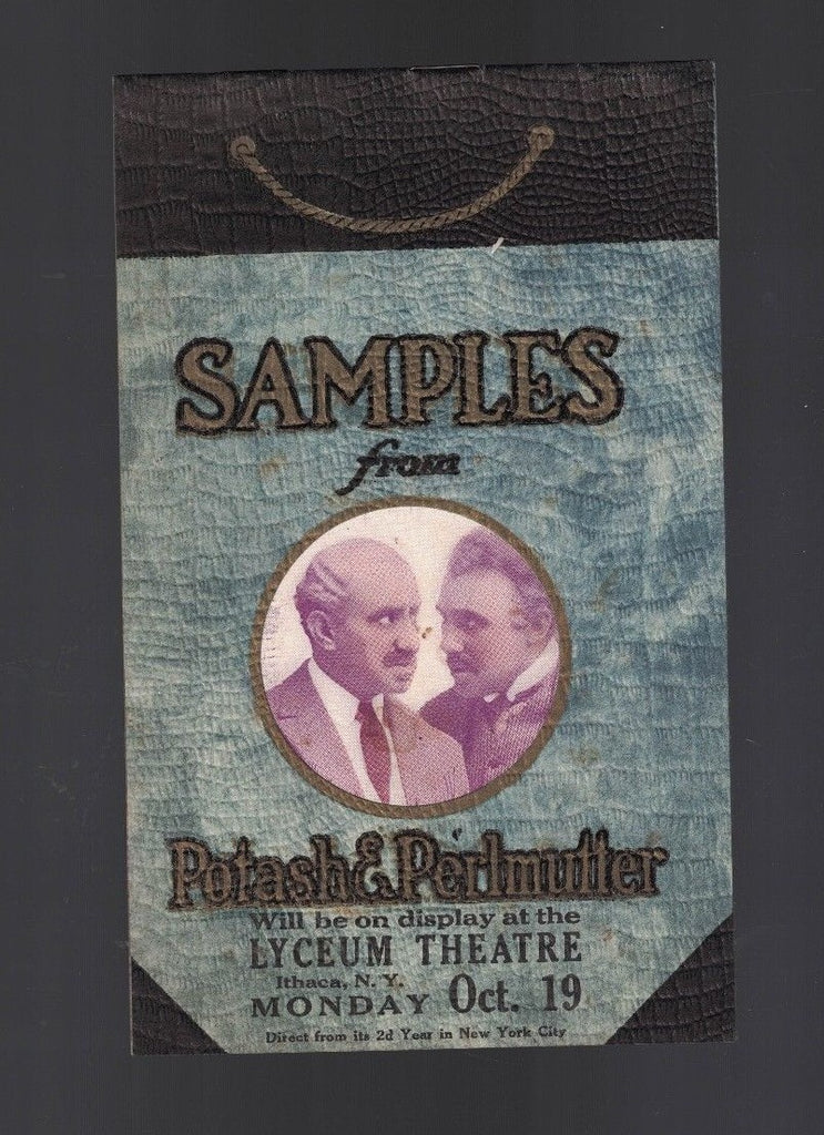 Samples from Potash & Perlmutter Play Brochure 1914 Lyceum Theatre Ithaca NY0