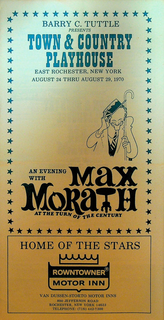 An Evening With Max Morath Playbill Town & Country Playhouse 19700