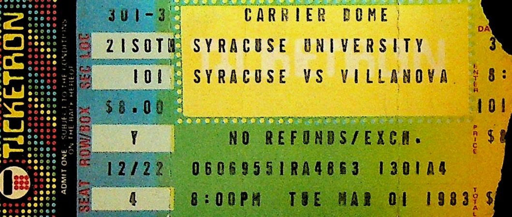 Syracuse Orange v Villanova Big East Basketball NCAA Ticket Stub March 1 19830