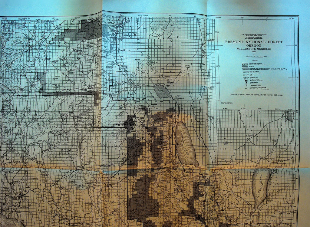Fremont National Forest Oregon Willamette Meridian 1935 Map0