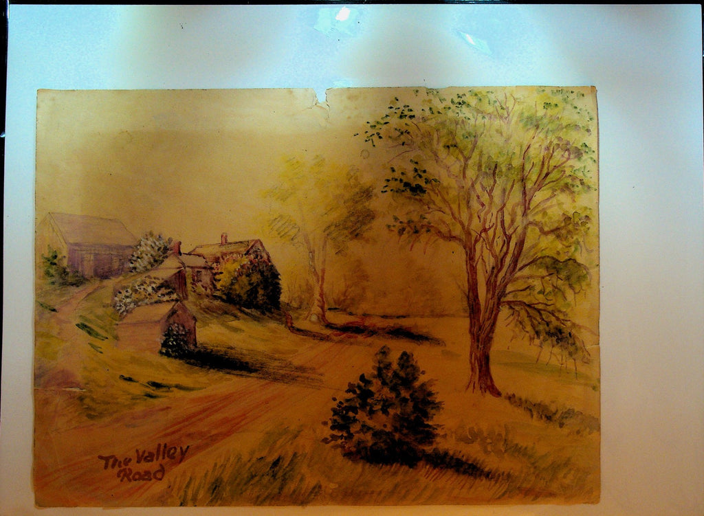 EP Cliff New Brunswick Ca Artist Watercolor Painting ca 1910 The Valley Road0