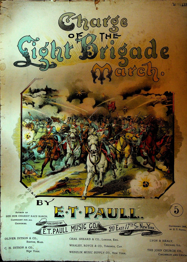 Charge of the Light Brigade March Sheet Music ET Paull 1896