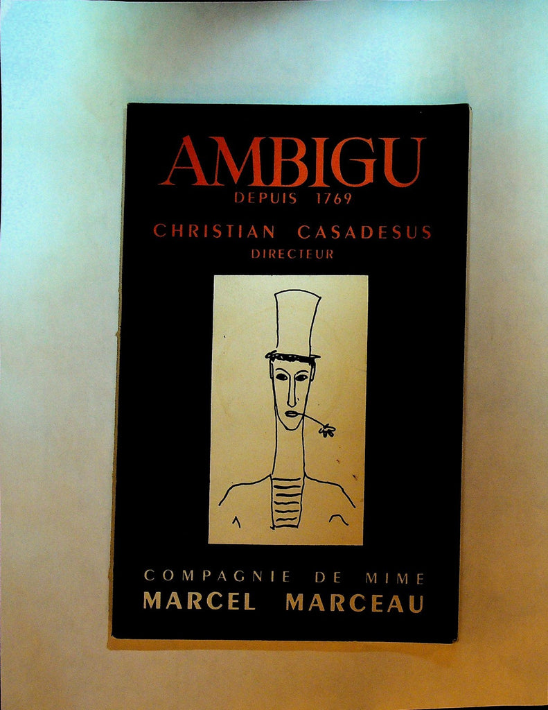 Ambigu Souvenir Program 1959 Mime Marcel Marceau Gilles Segal Pierre Verry0