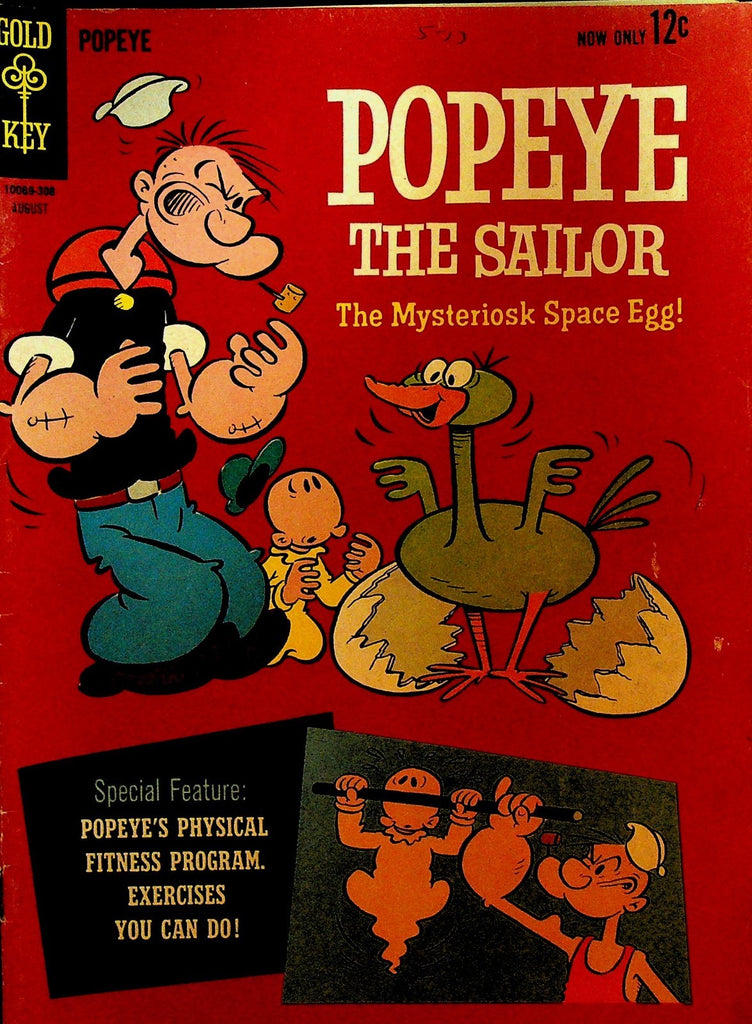 Popeye the Sailor Comic 69 Gold Key 1963 Mysterious Space Egg Excercises0