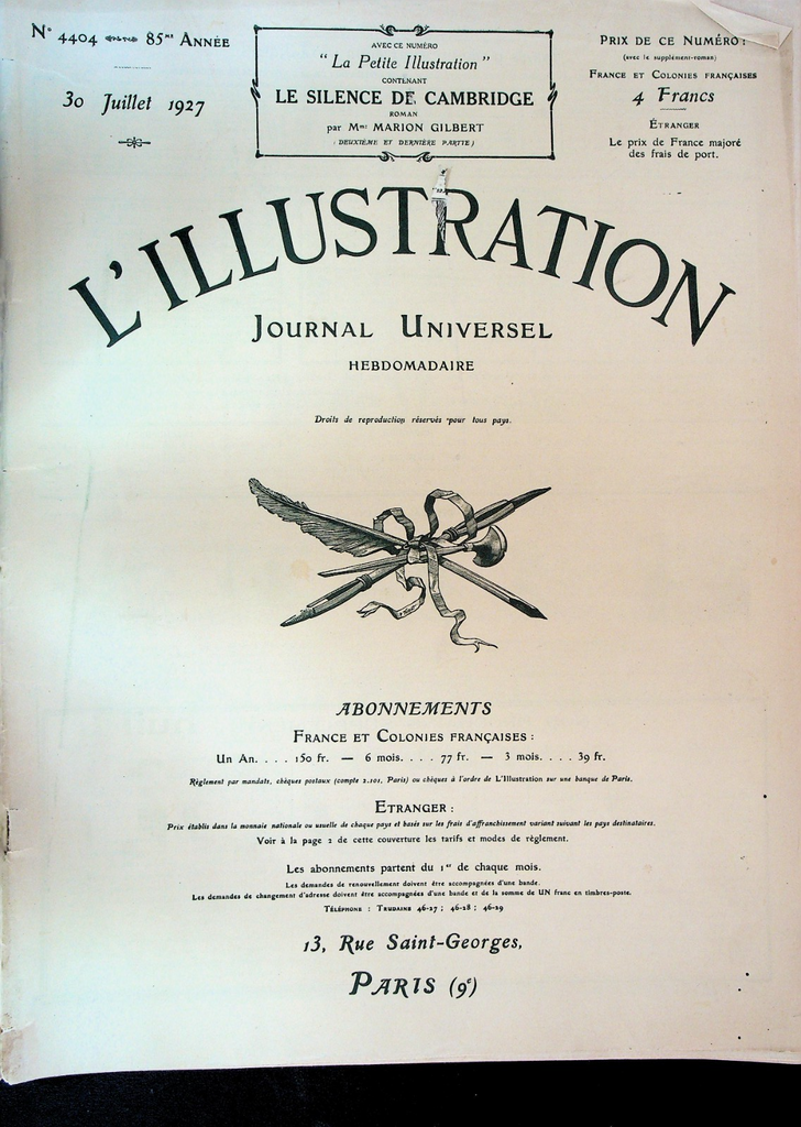 L'Illustration Magazine July 30 1927 King Ferdinand I Romania Funeral0