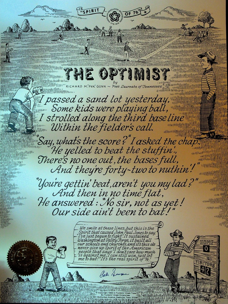The Optimist Richard Pek Gunn Signed Art Print Tennessee Poet Laureate