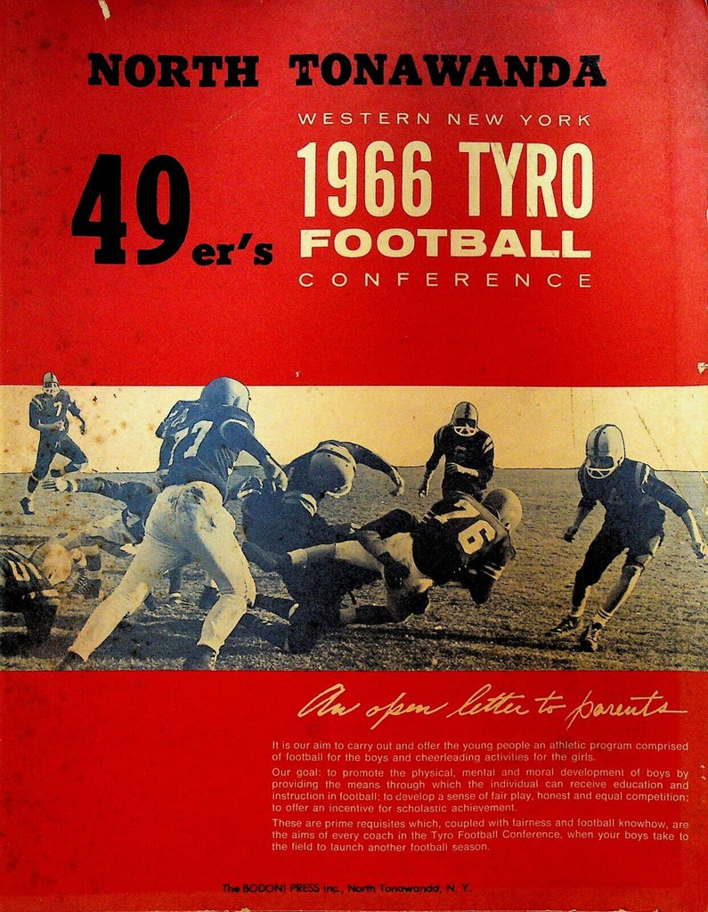 North Tonawanda 49ers Western NY 1966 Tyro Football Conference Program