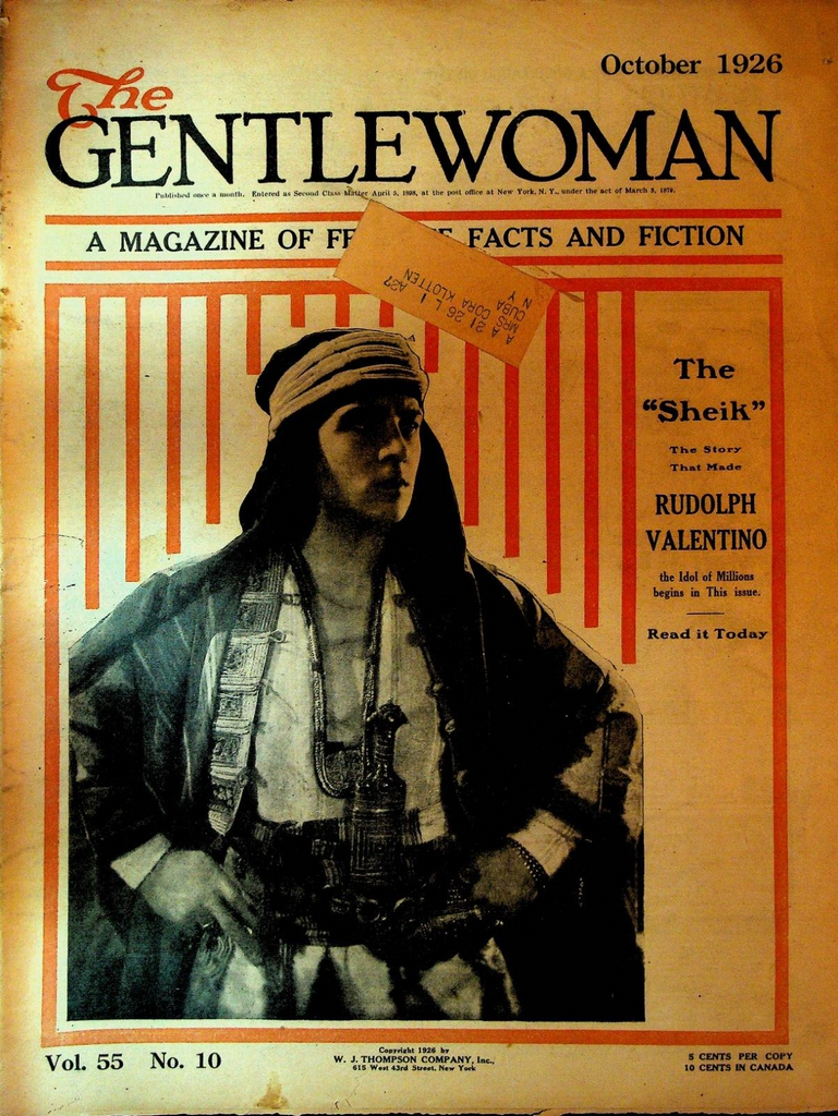 The Gentlewoman Magazine October 1926 Rudolph Valentino the Sheik