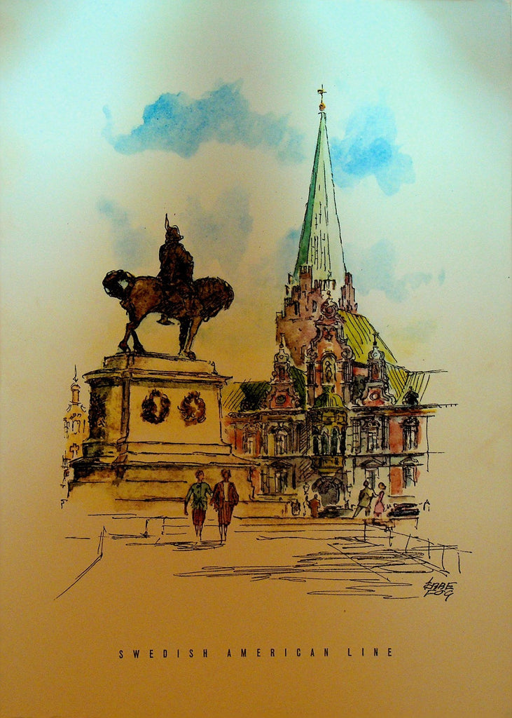 MS Gripsholm Swedish American Line Dinner Menu December 30 19710