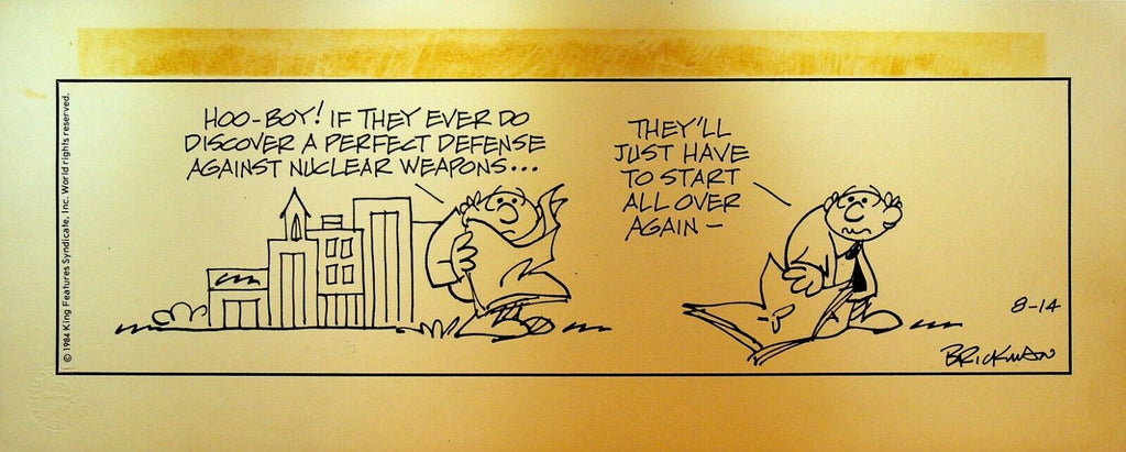 The Small Society Original Comic Strip Art August 14 1984 Nuclear Weapons