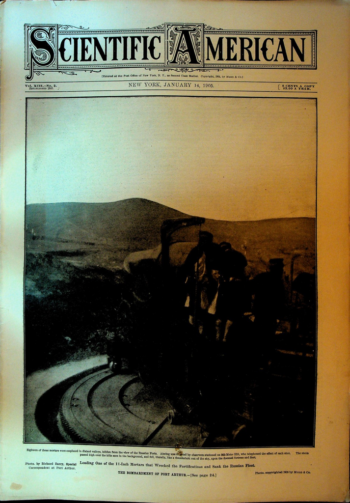Scientific American January 14 1905 Port Arthur Bombardment Russia Japan War0