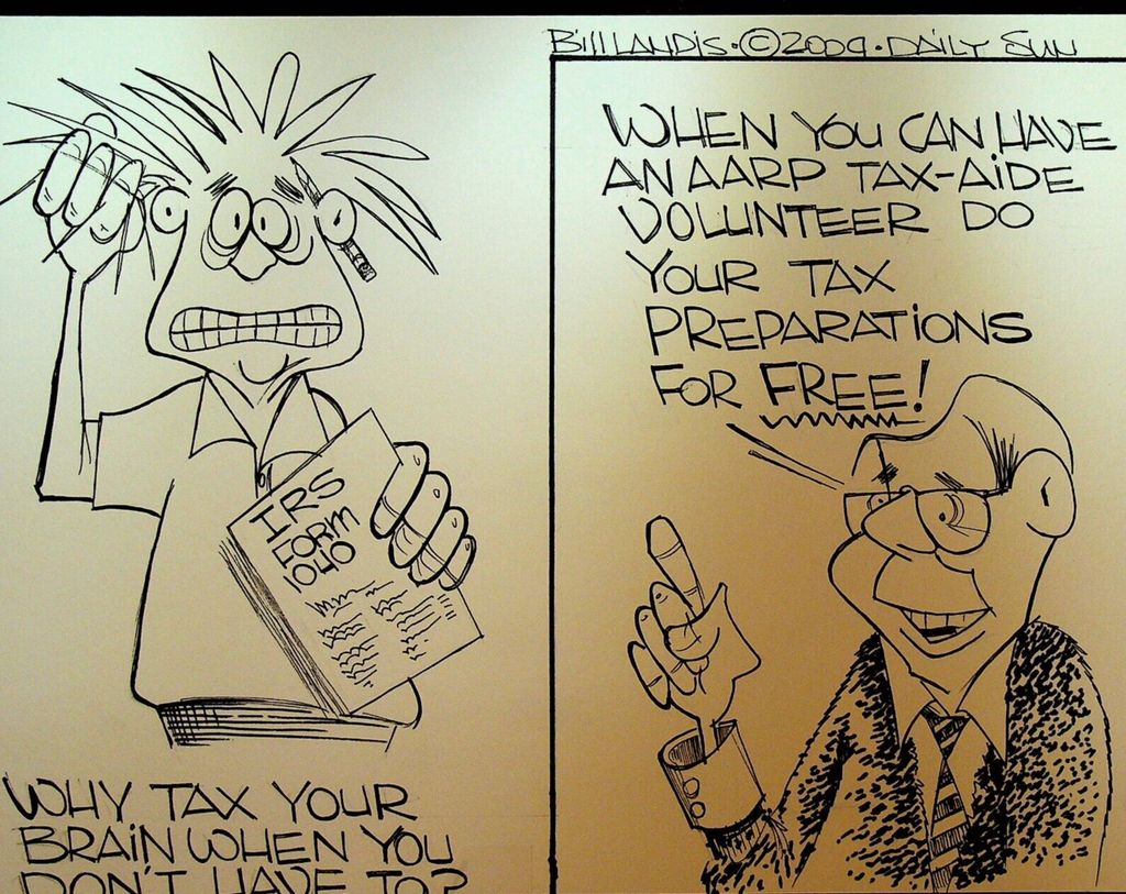 Bill Landis Original Cartoon Art The Villages Daily Sun 2009 Income Tax